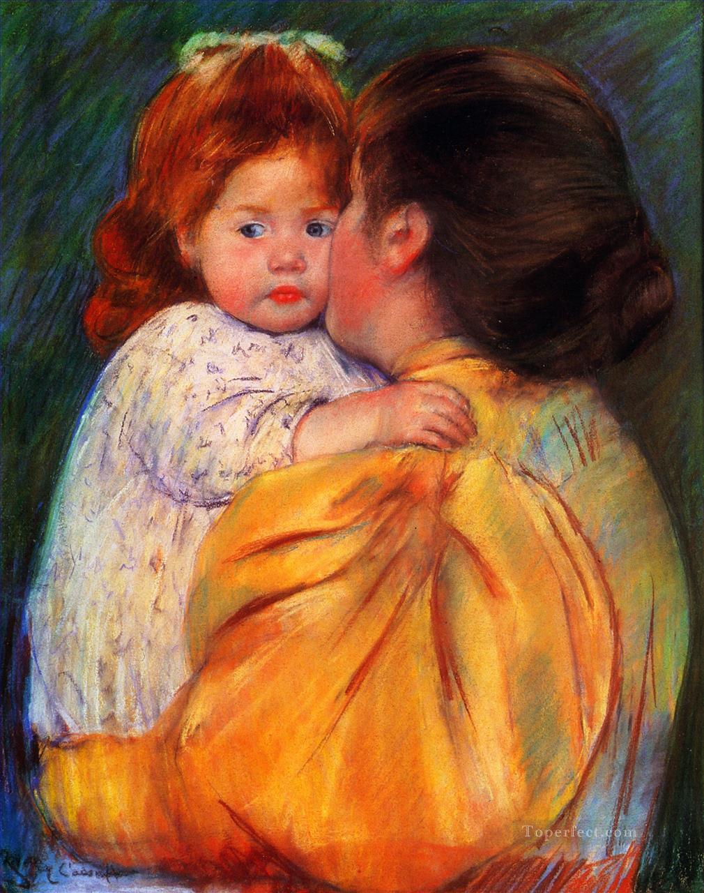 Maternal Kiss mothers children Mary Cassatt Oil Paintings